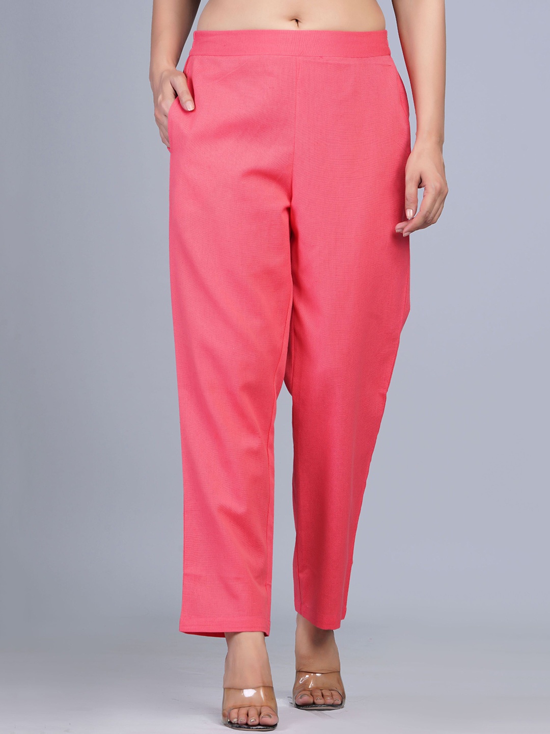 

BAESD Women Mid-Rise Trousers, Peach
