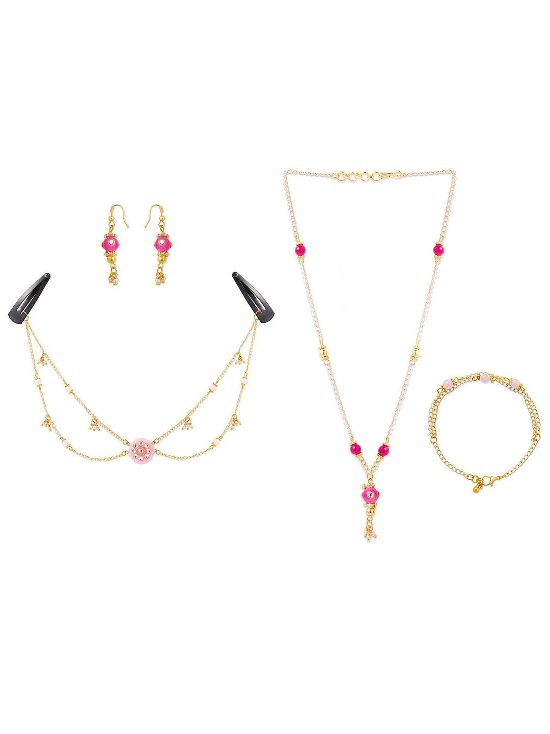 

RIBBON CANDY Beaded Jewellery Set, Gold