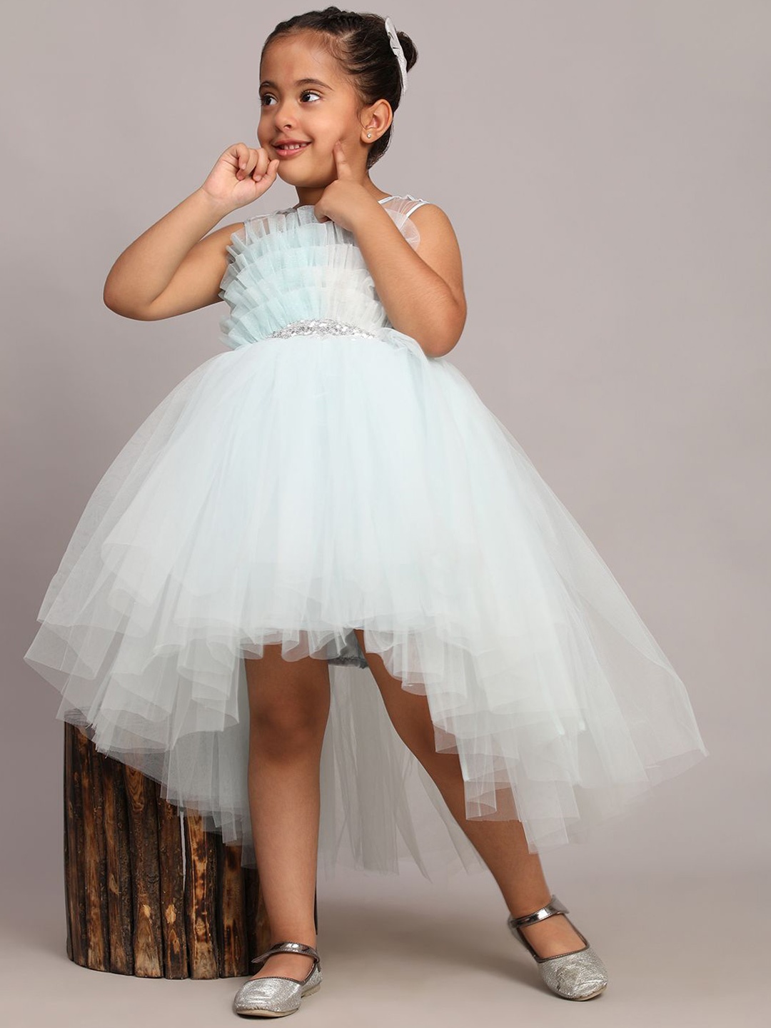 

Toy Balloon kids Girls Net Fit & Flare Dress, Blue