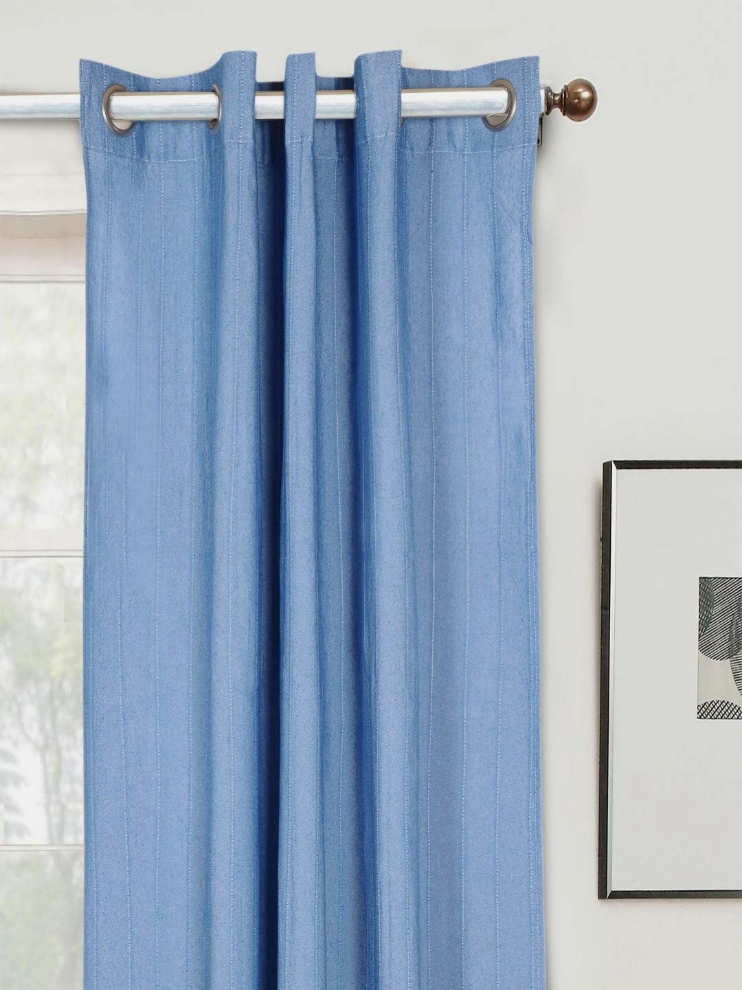 

Saral Home Blue 2 Pieces Cotton Room Darkening Window Curtains