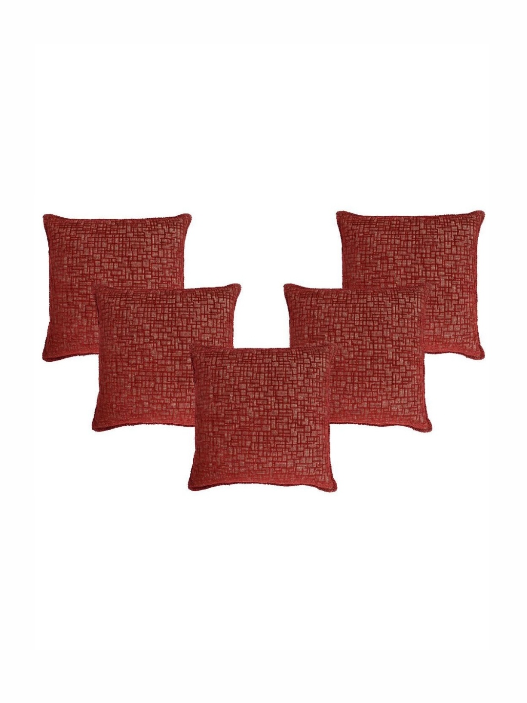 

Saral Home Maroon 5 Pieces Geometric Square Cushion Covers