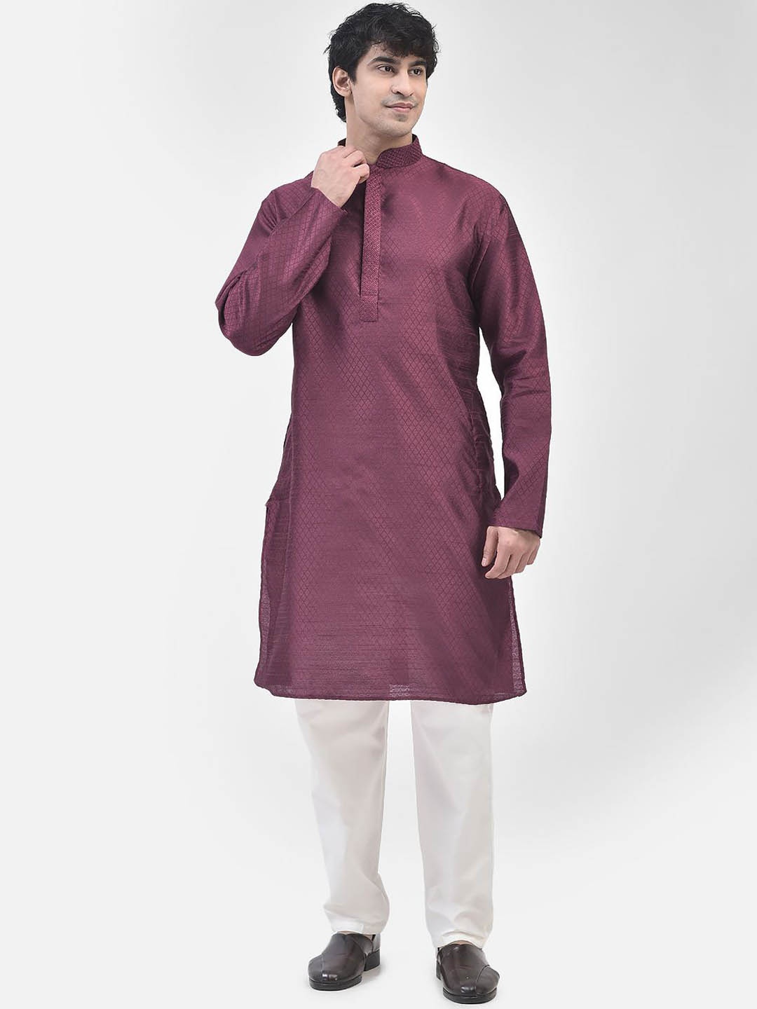 

SG LEMAN Men Regular Kurta with Pyjamas, Purple