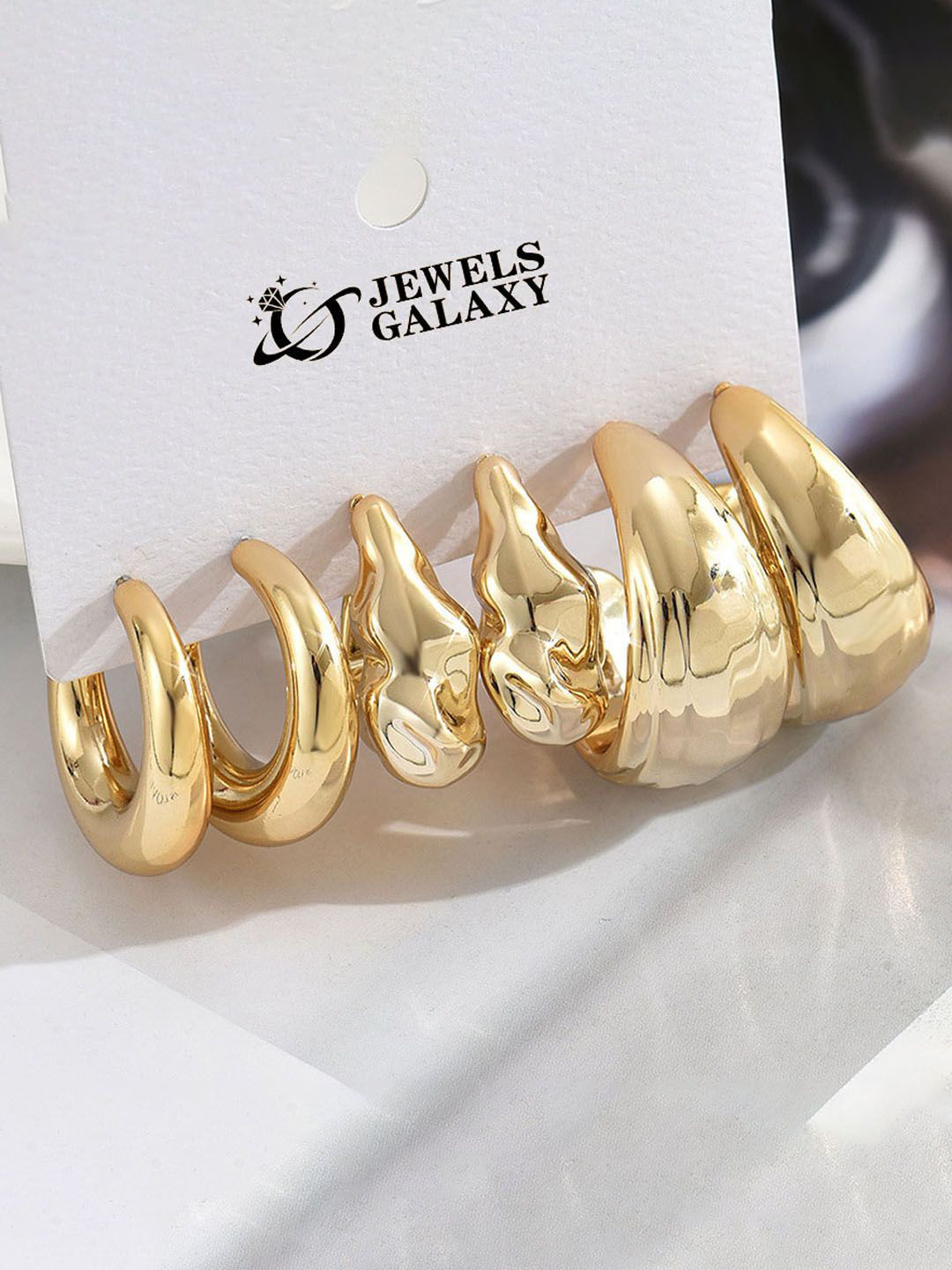 

Jewels Galaxy Contemporary Half Hoop Earrings, Gold