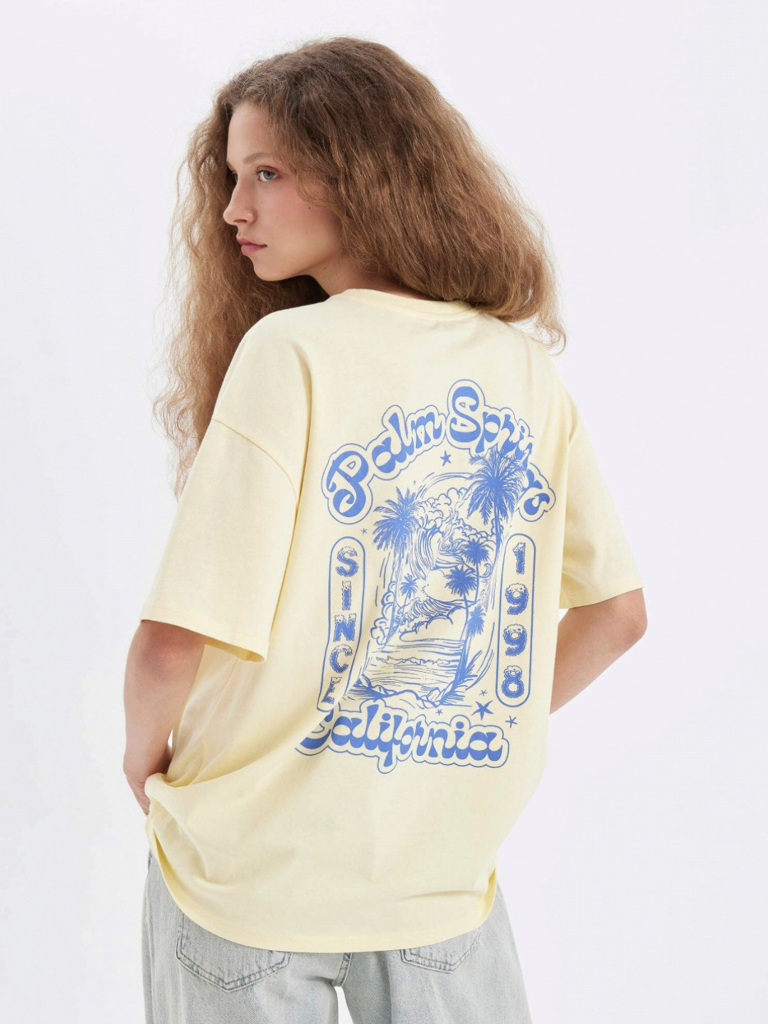 

DeFacto Women Printed Extended Sleeves Raw Edge T-shirt, Na