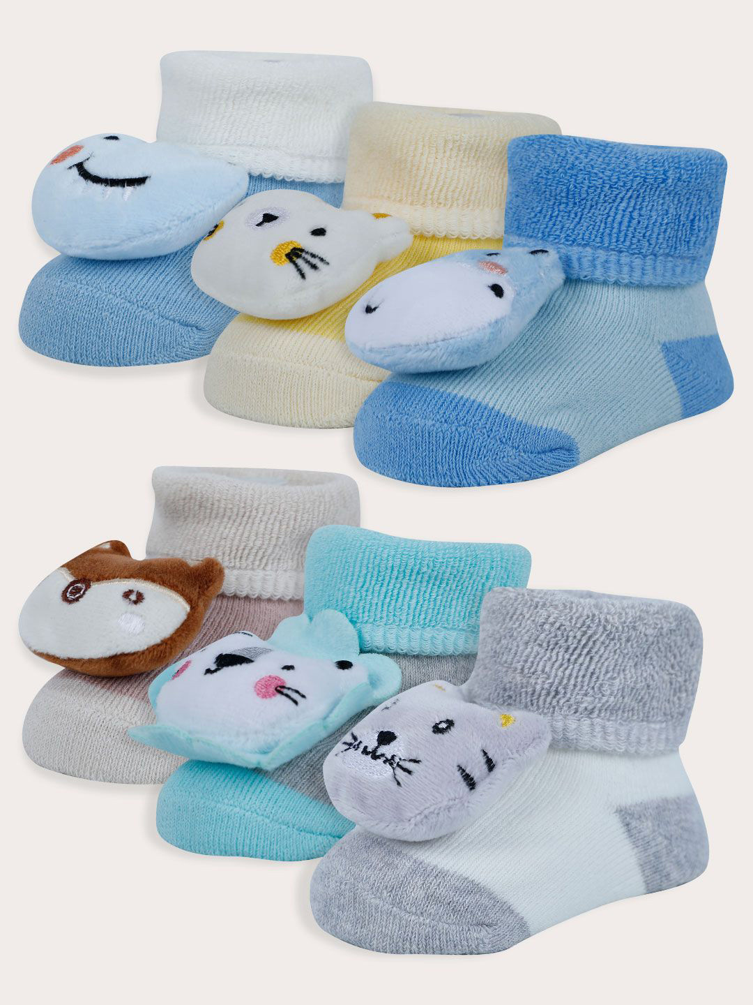 

Baby Moo Unisex Kids Cotton Booties, Blue