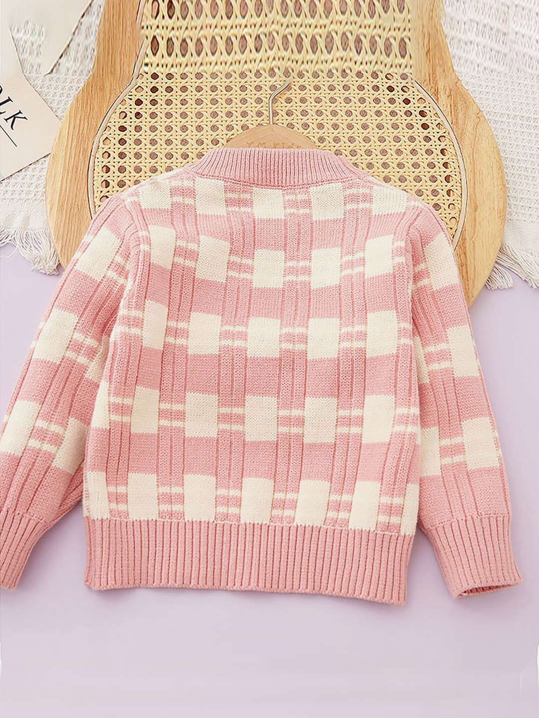 

Little Surprise Box LLP Girls Checked Top with Skirt, Pink