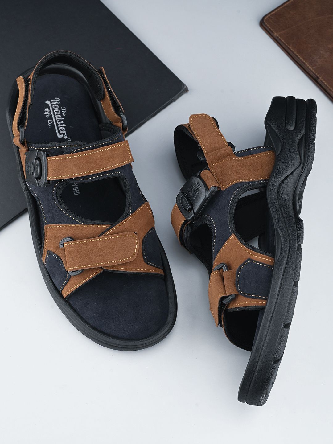 

Roadster Men Lifestyle Co Round Toe Sandals, Tan