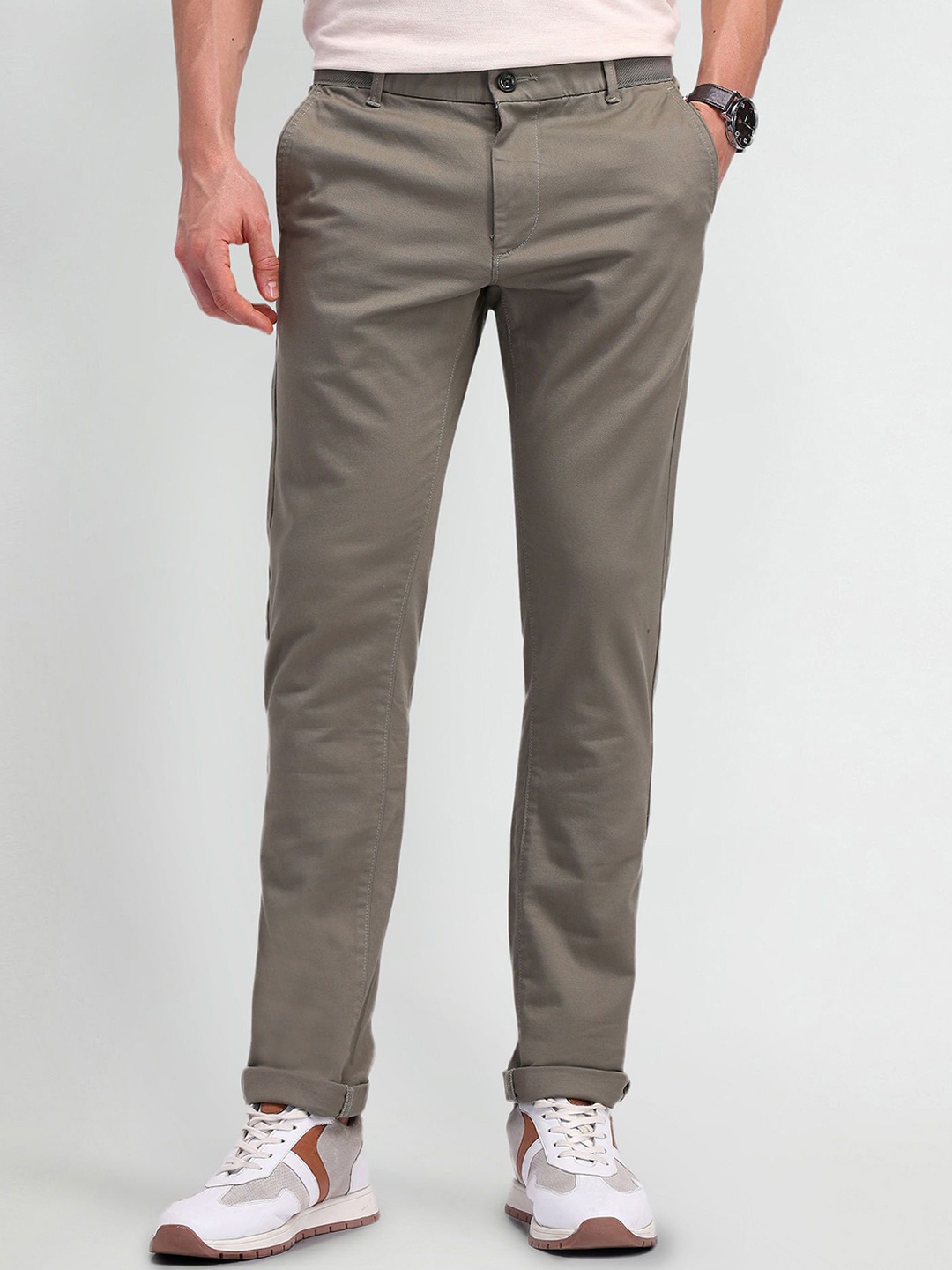

Arrow Sport Men Urban Slim Slim Fit Trousers, Green