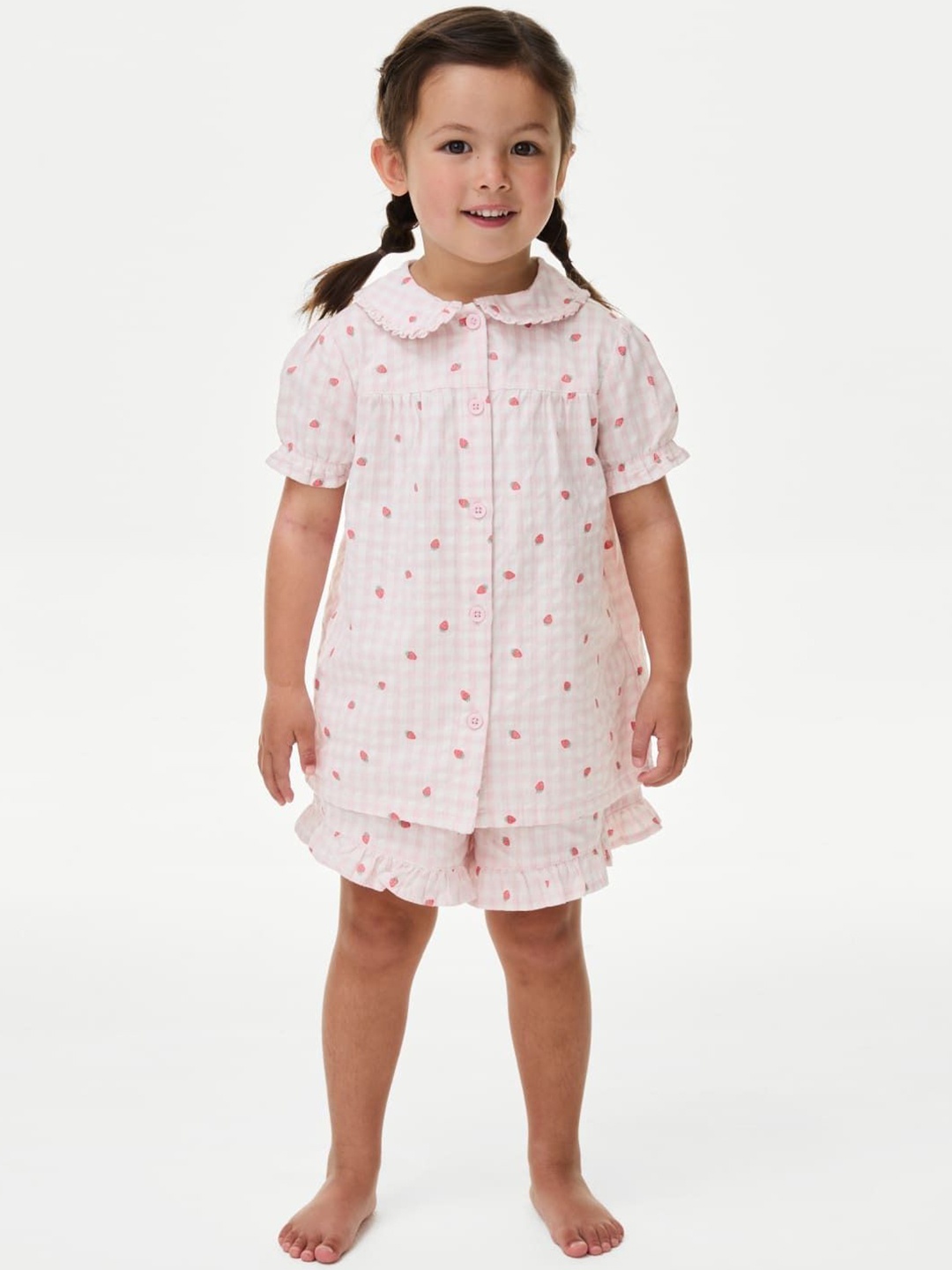 

Marks & Spencer Girls Printed Night suit, Pink