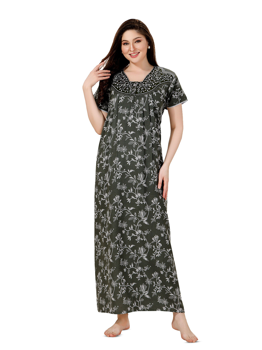 

Soulemo Printed Maxi Nightdress, Green
