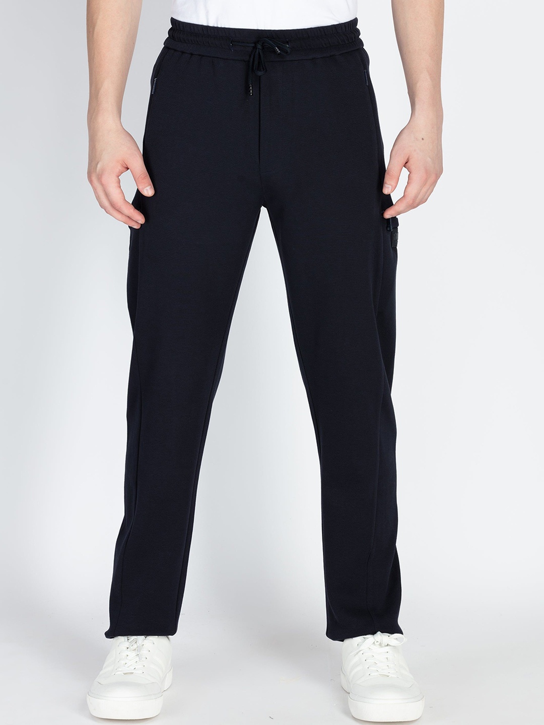 

Status Quo Men Mid-Rise Track Pant, Navy blue