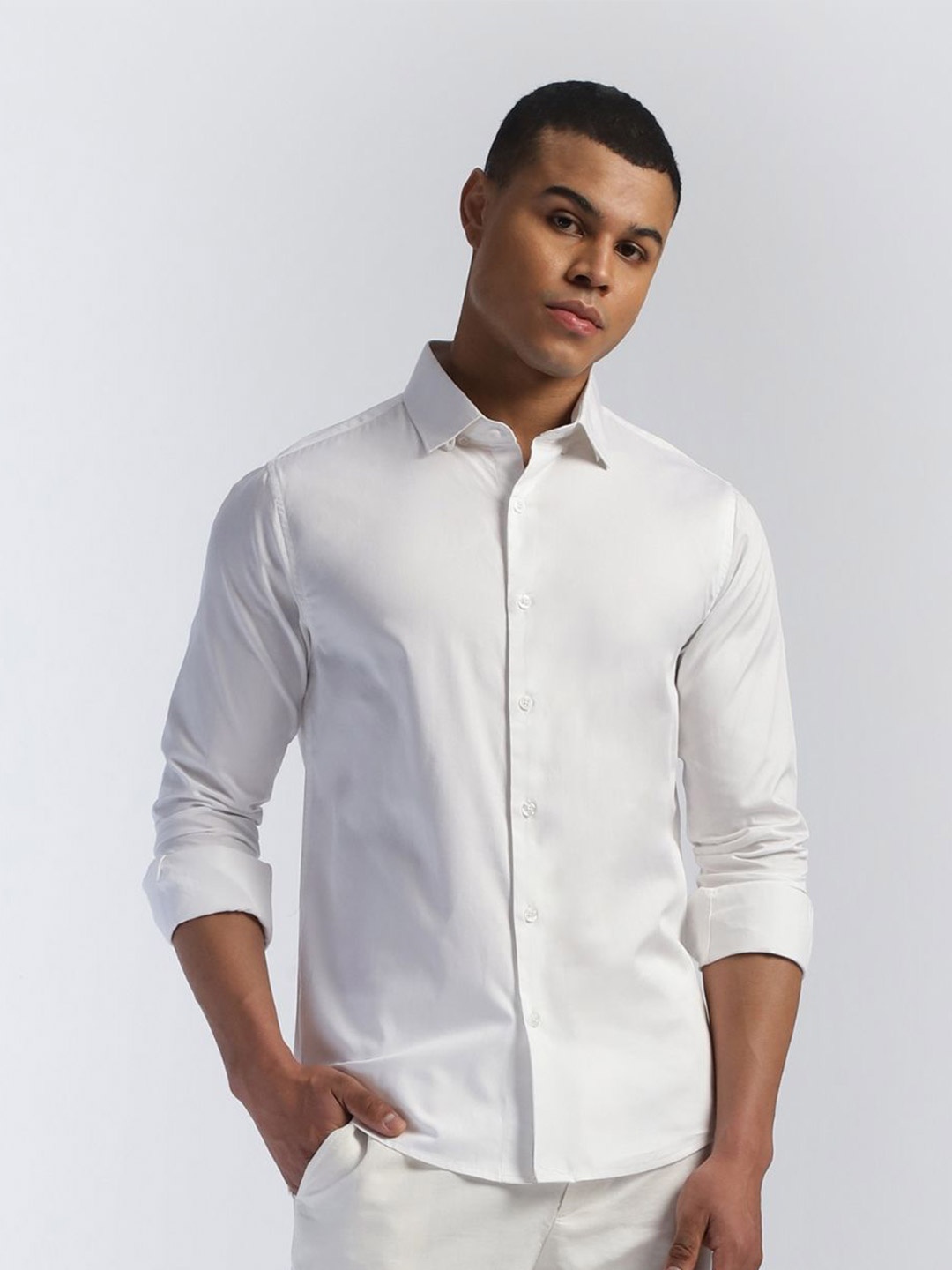 

Beyours Men Standard Opaque Casual Shirt, White