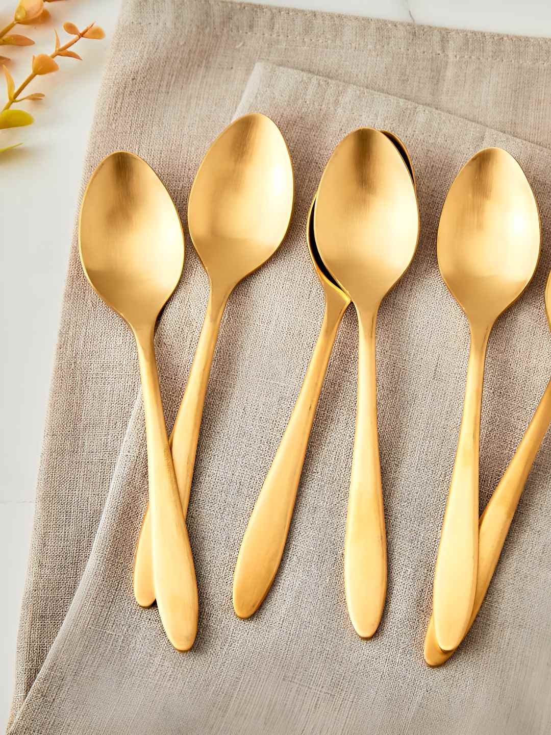 

Home Centre Glister Arely Gold-Toned 6 Pieces Stainless Steel Tea Spoon