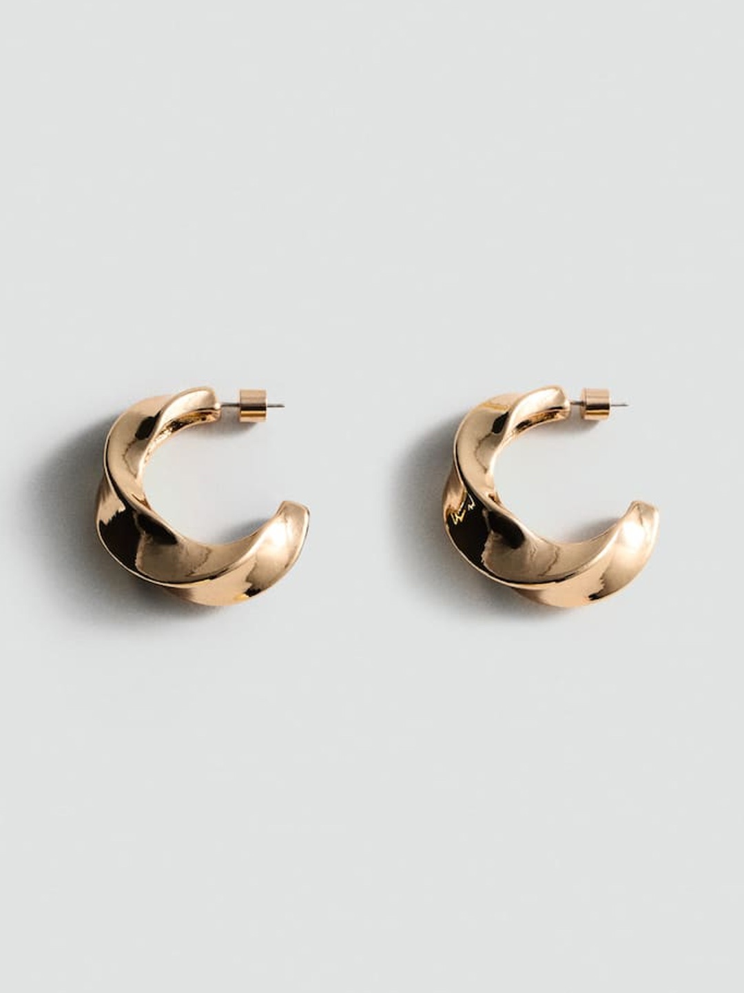 

MANGO Twisted Half Hoop Earrings, Gold