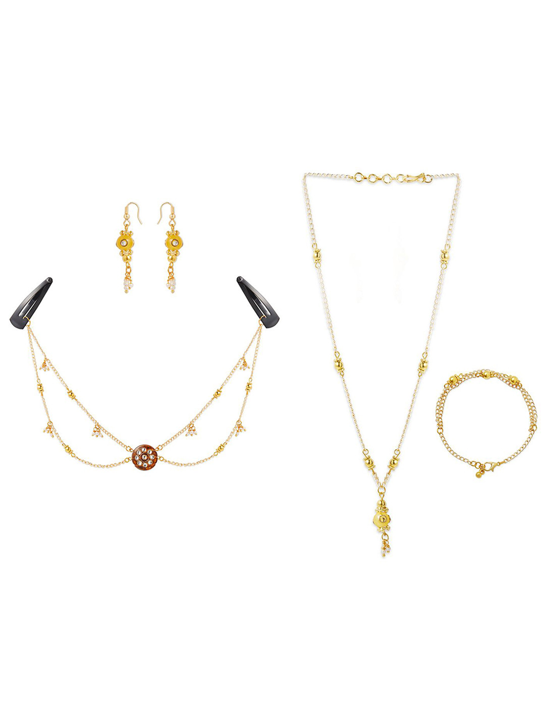 

RIBBON CANDY Gold Plated Beaded Jewellery Set