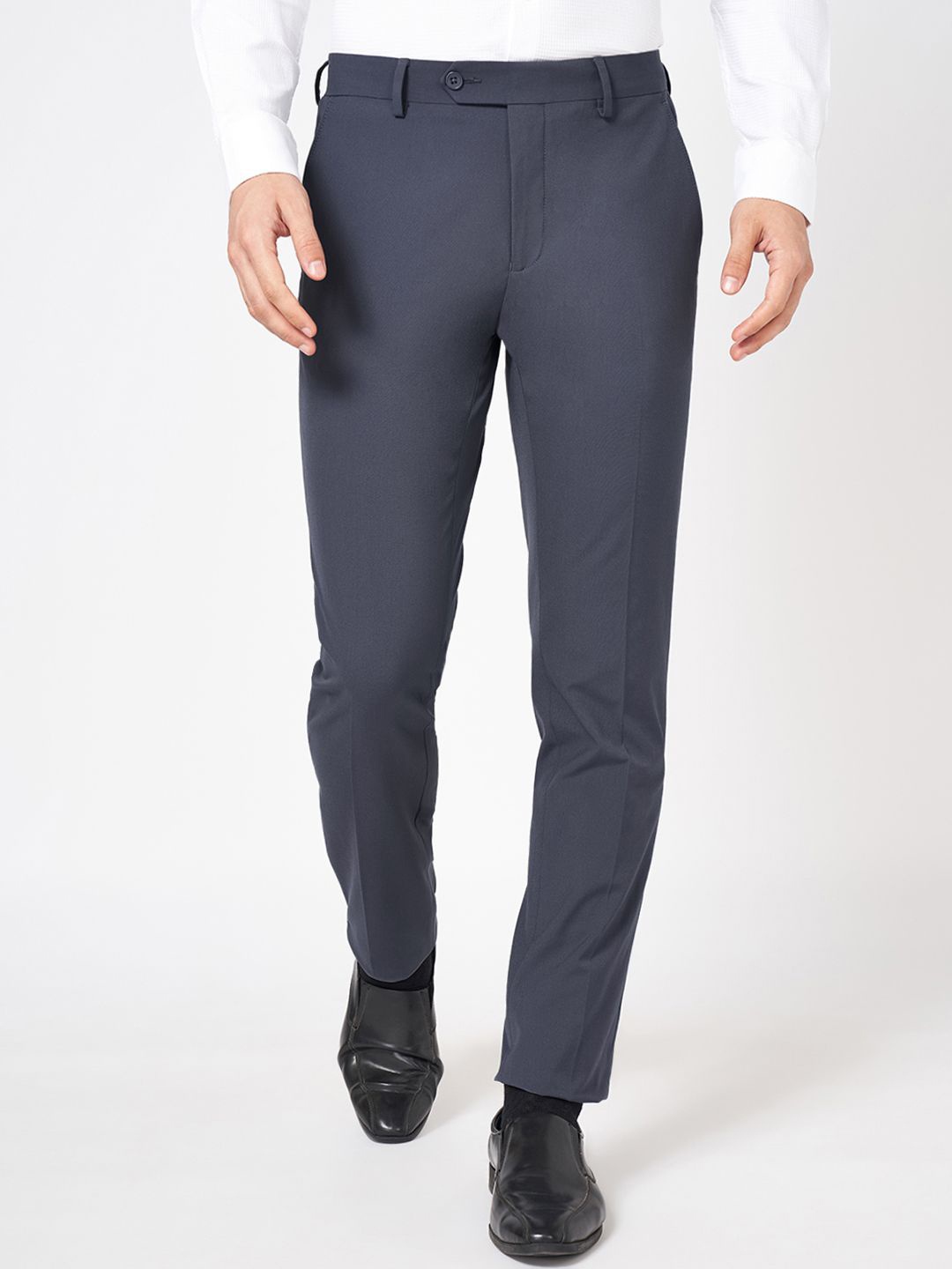 

Peregrine by Pantaloons Men Slim Fit Formal Trousers, Blue