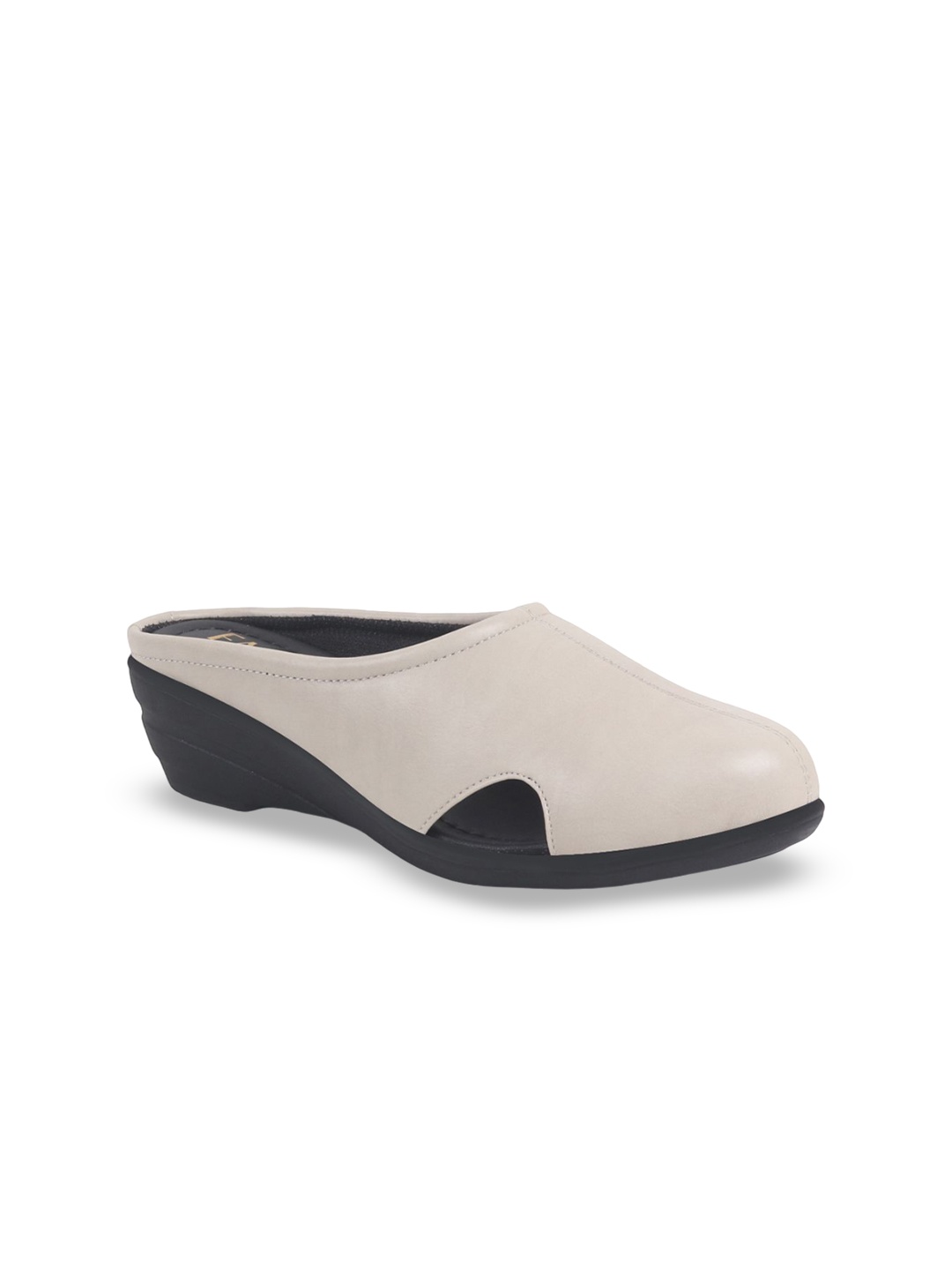 

FAUSTO PU Work Wedge Mules, Cream