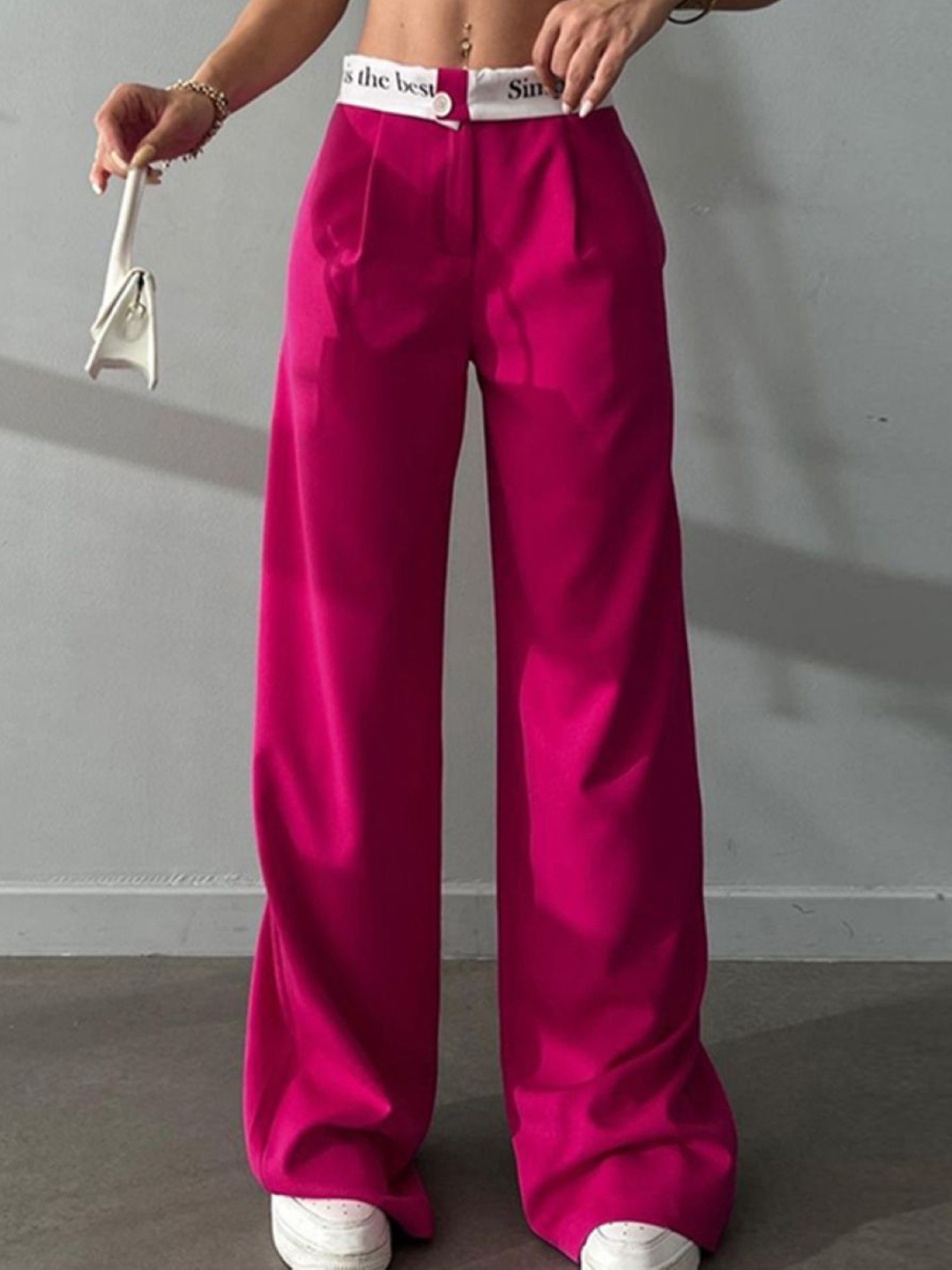 

KPOP Women Solid Original Trousers, Pink