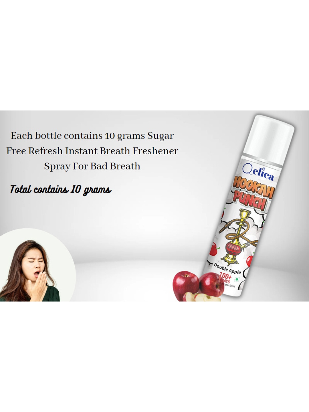 

Qelica Hookah Punch Mouth Freshener Spray 10 g, White