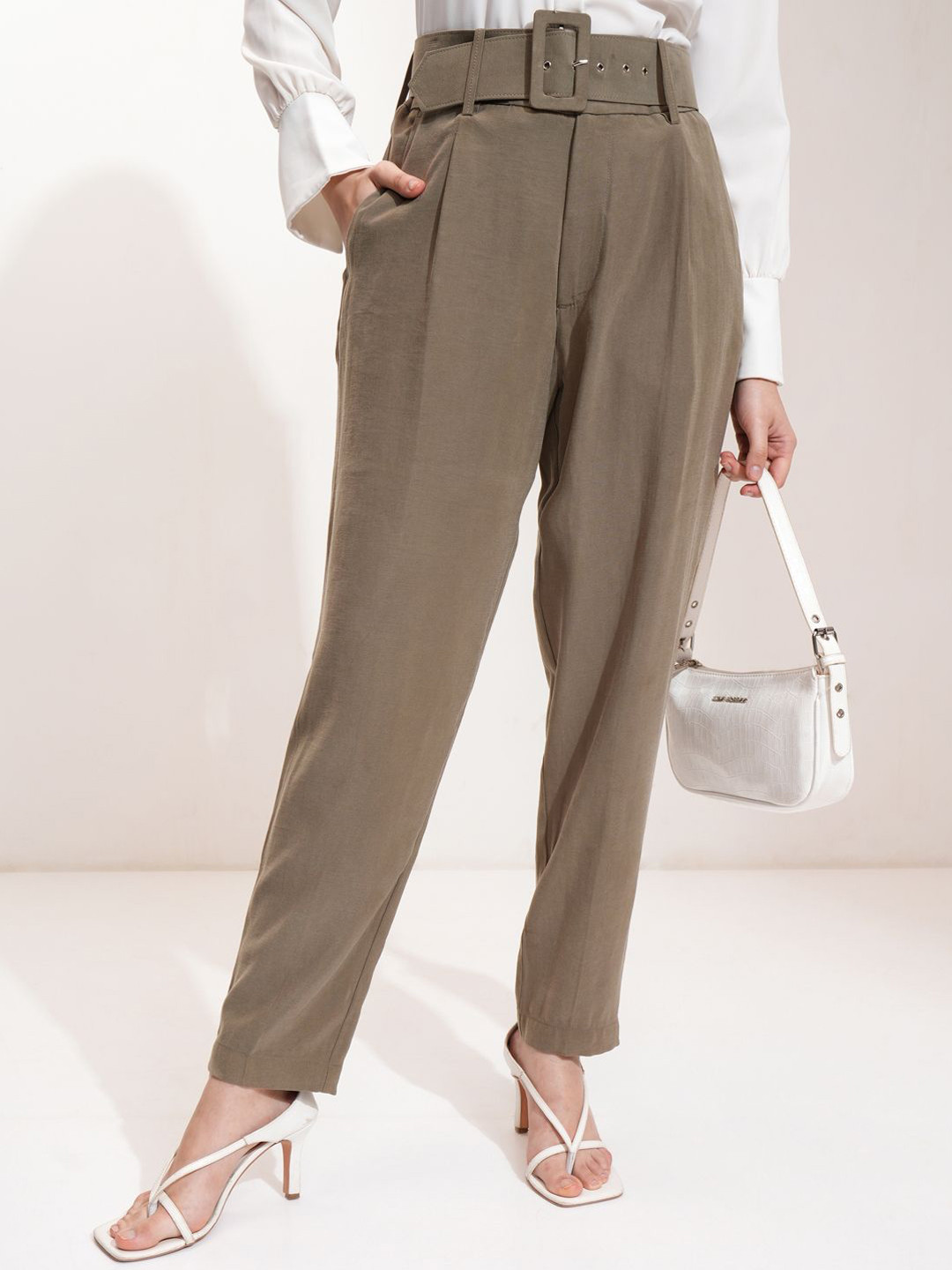 

CHIC BY TOKYO TALKIES Women Trousers, Olive