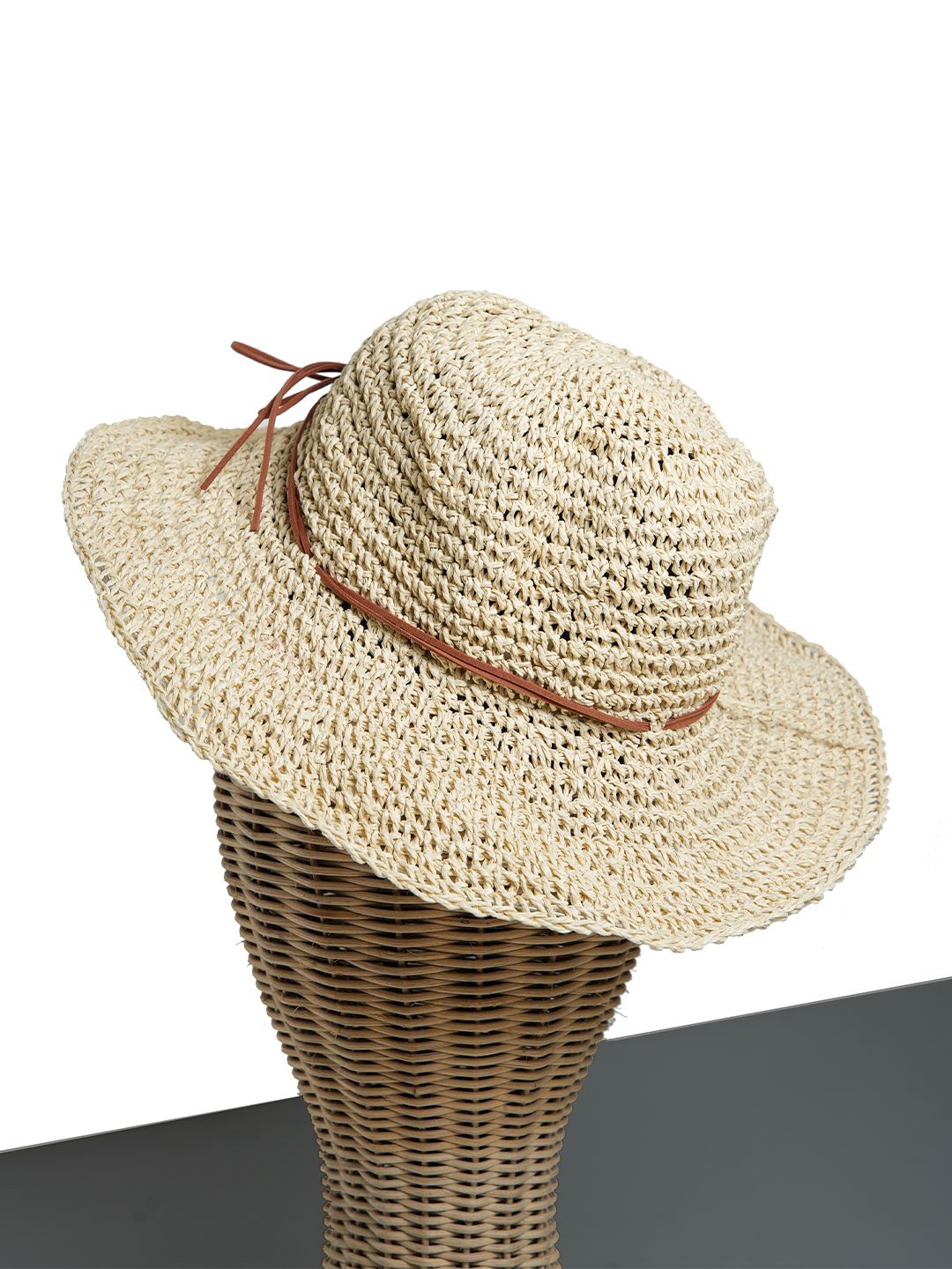 

CHOKORE Women Beige Self Design Sun Hat