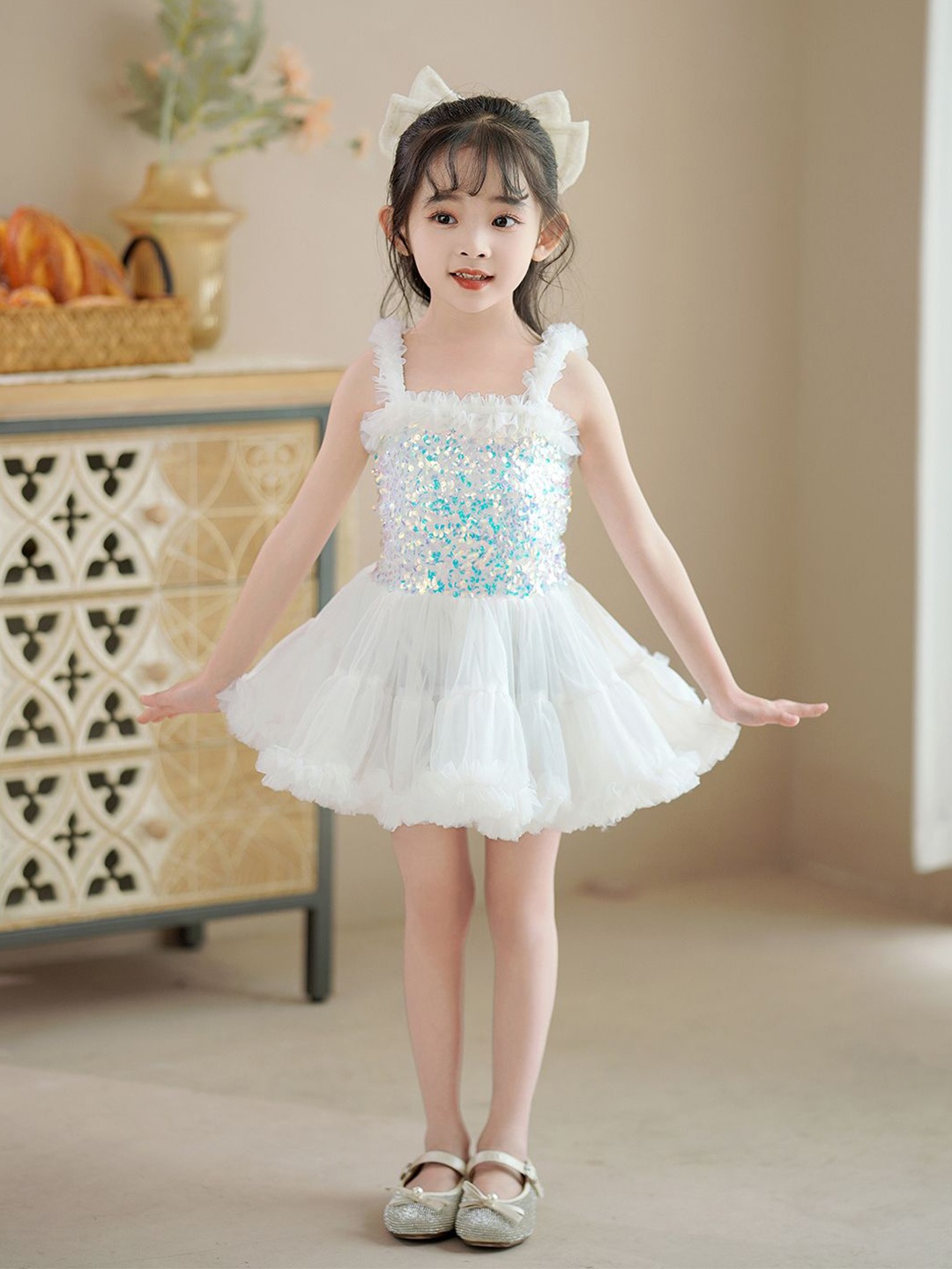 

JC SPARKLE A-Line Dress, White