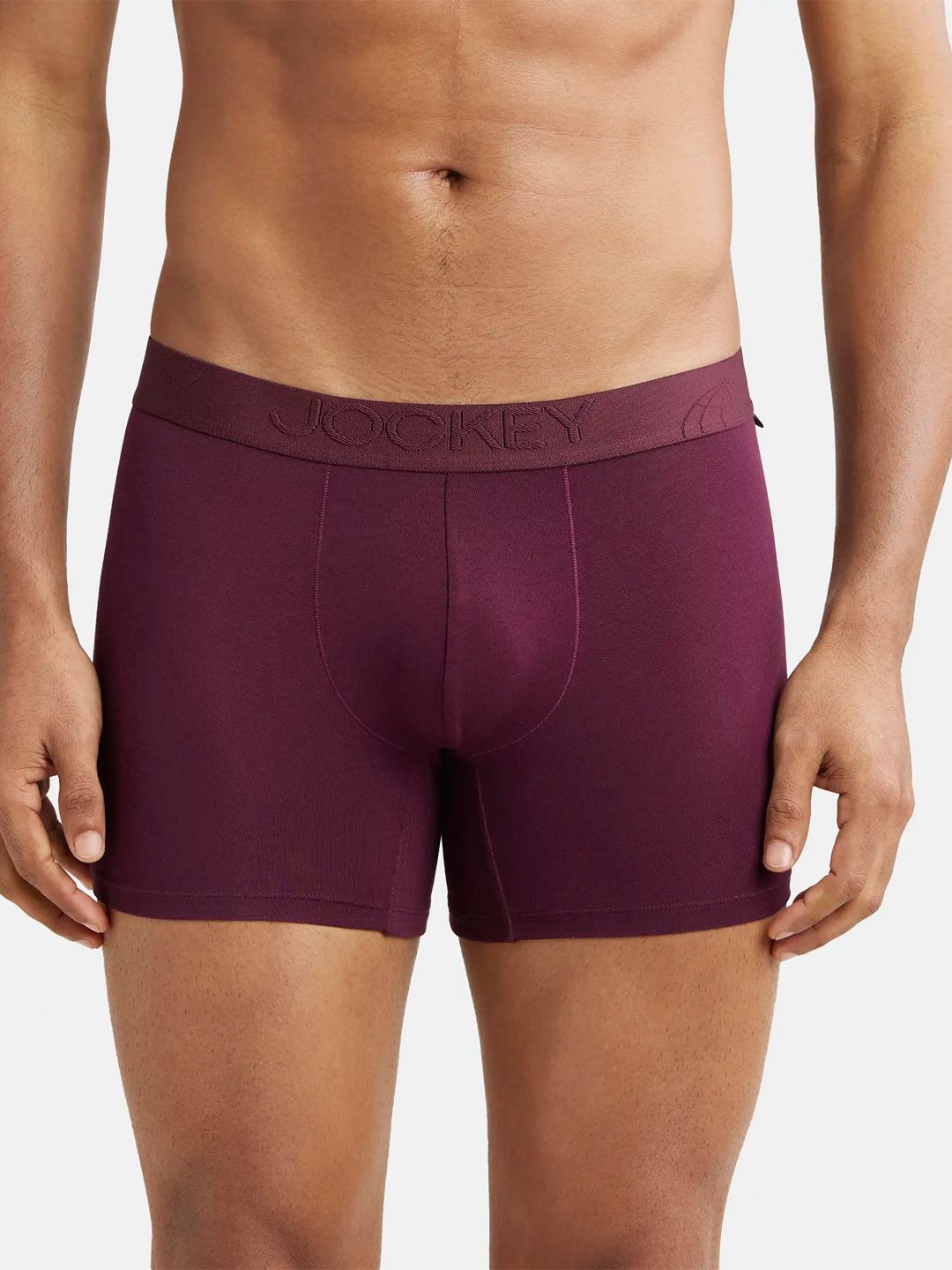 

Jockey Tencel Micro Modal Cotton Solid Trunk with Natural StayFresh Properties-IC25-0105, Burgundy