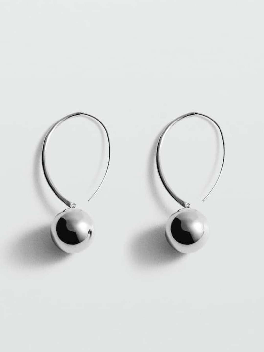 

MANGO Spherical Drop Earrings, Silver