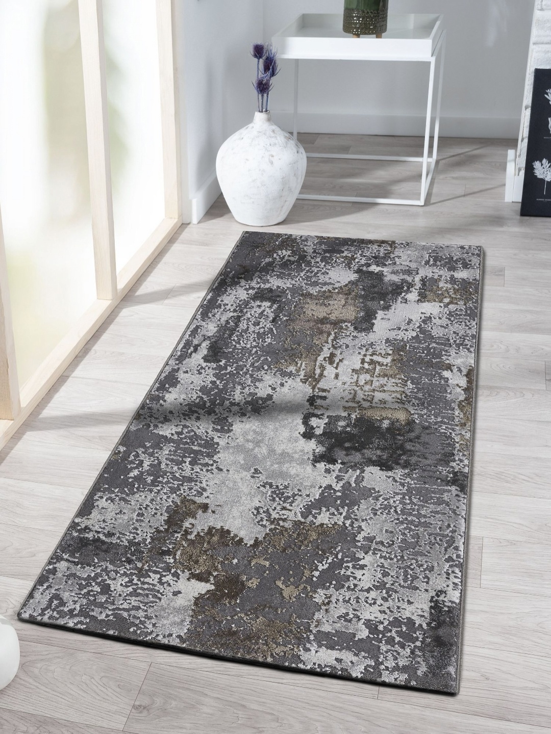 

OBSESSIONS Black Abstract Rectangular Bedside Runners