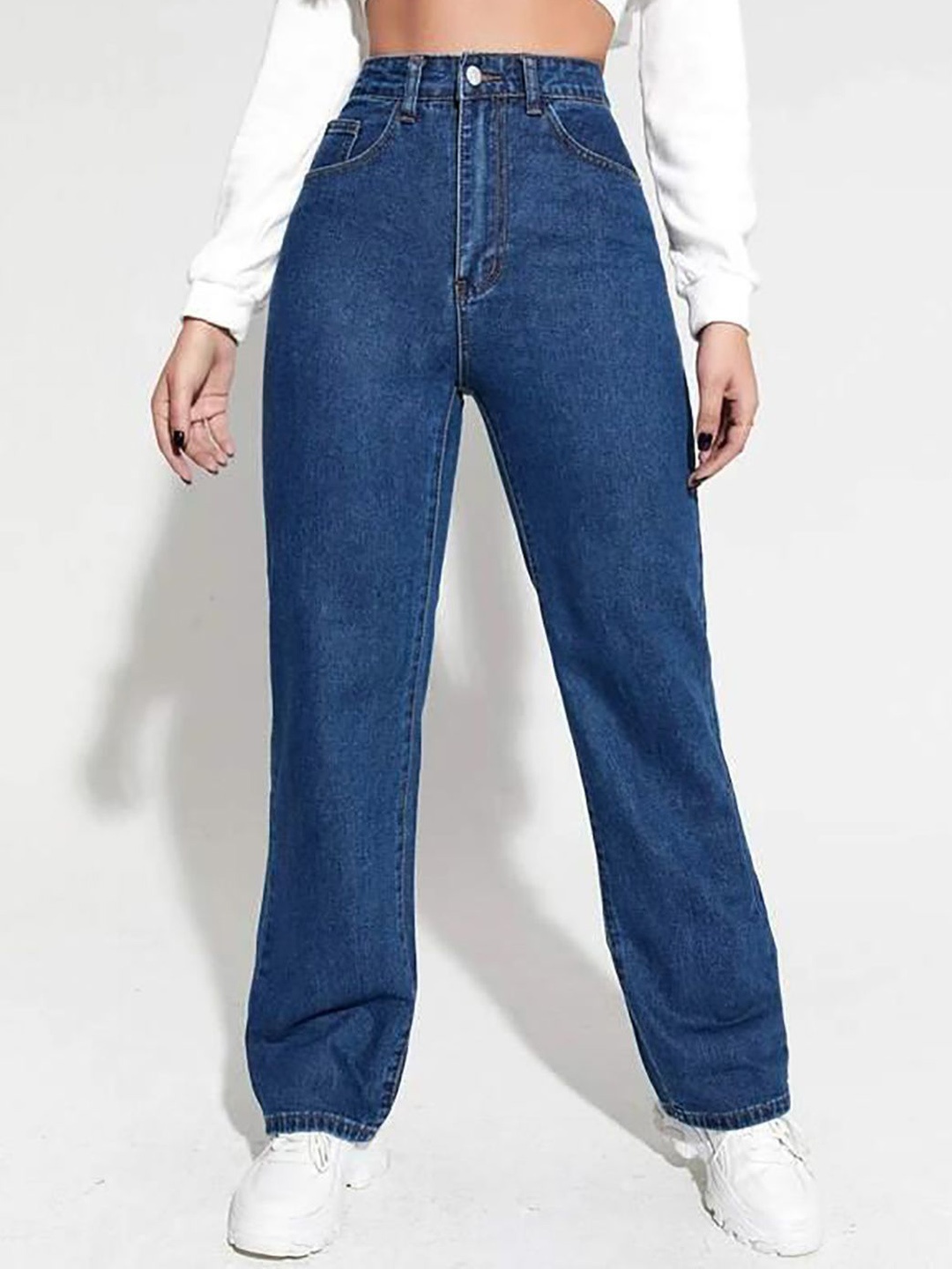 

Kotty Women Straight Fit High-Rise Stretchable Jeans, Blue
