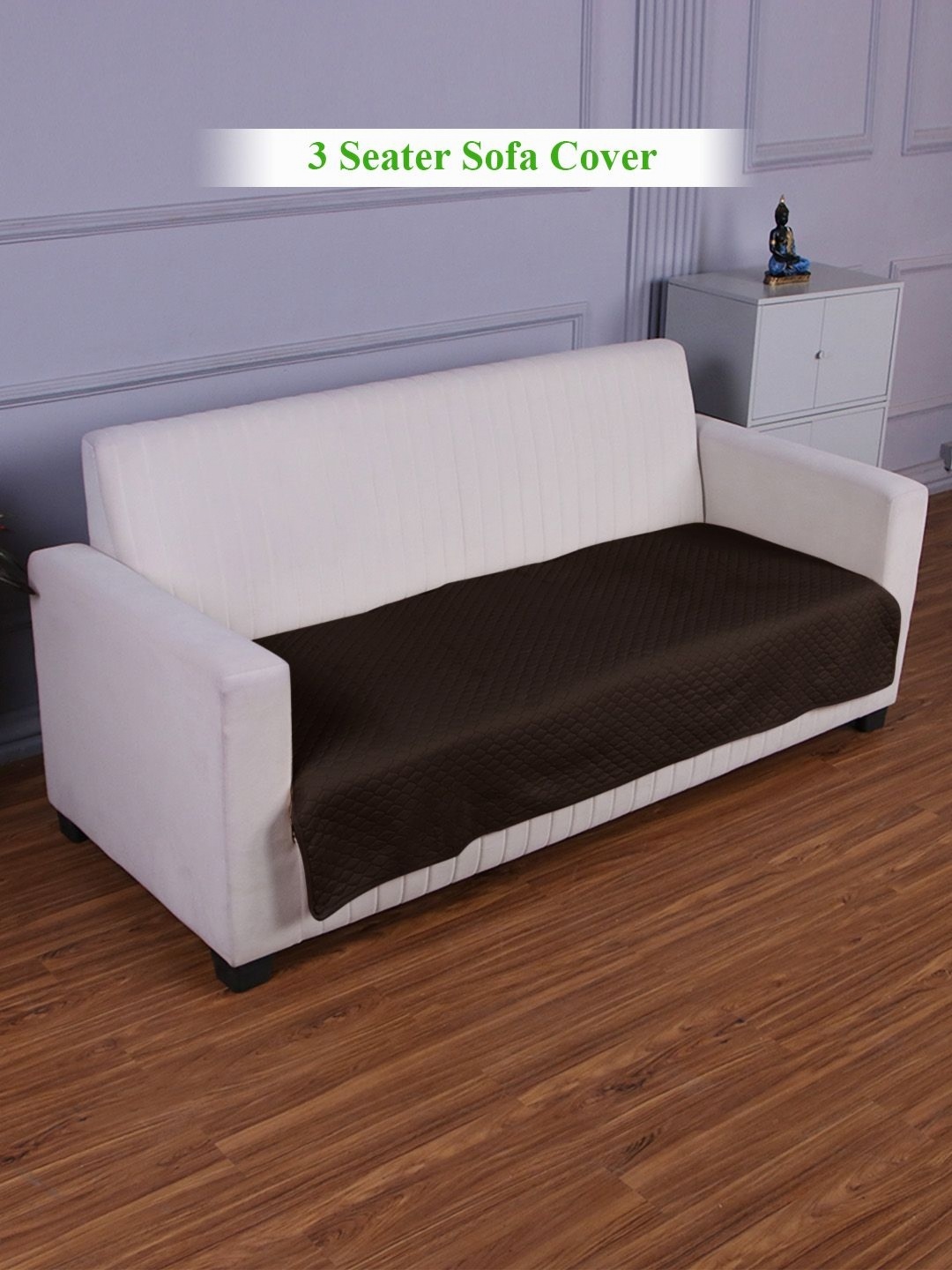 

HOKIPO Self Design Quilted Sofa Cover Mat for 3 Seater Sofa, Dark Brown
