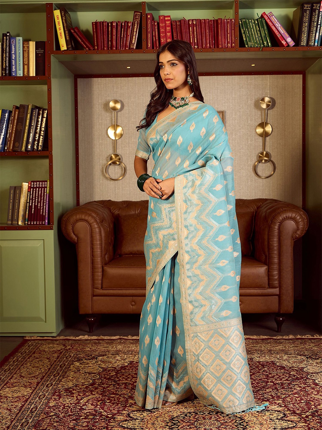 

Dori Woven Design Zari Banarasi Saree, Blue