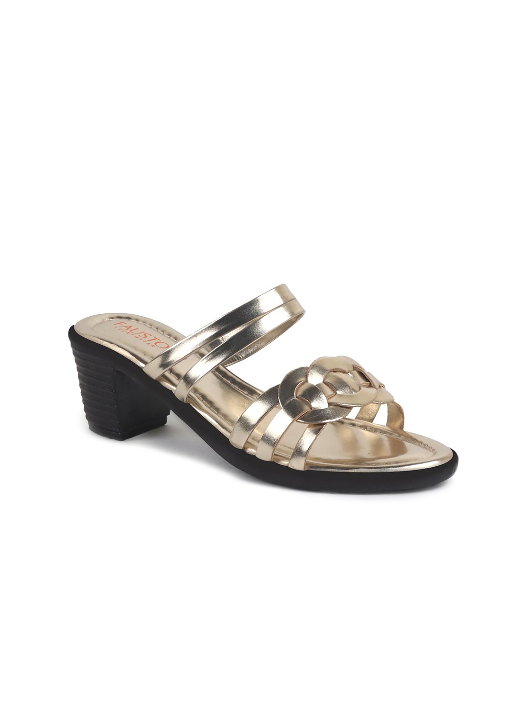 

FAUSTO PU Block Sandals, Gold