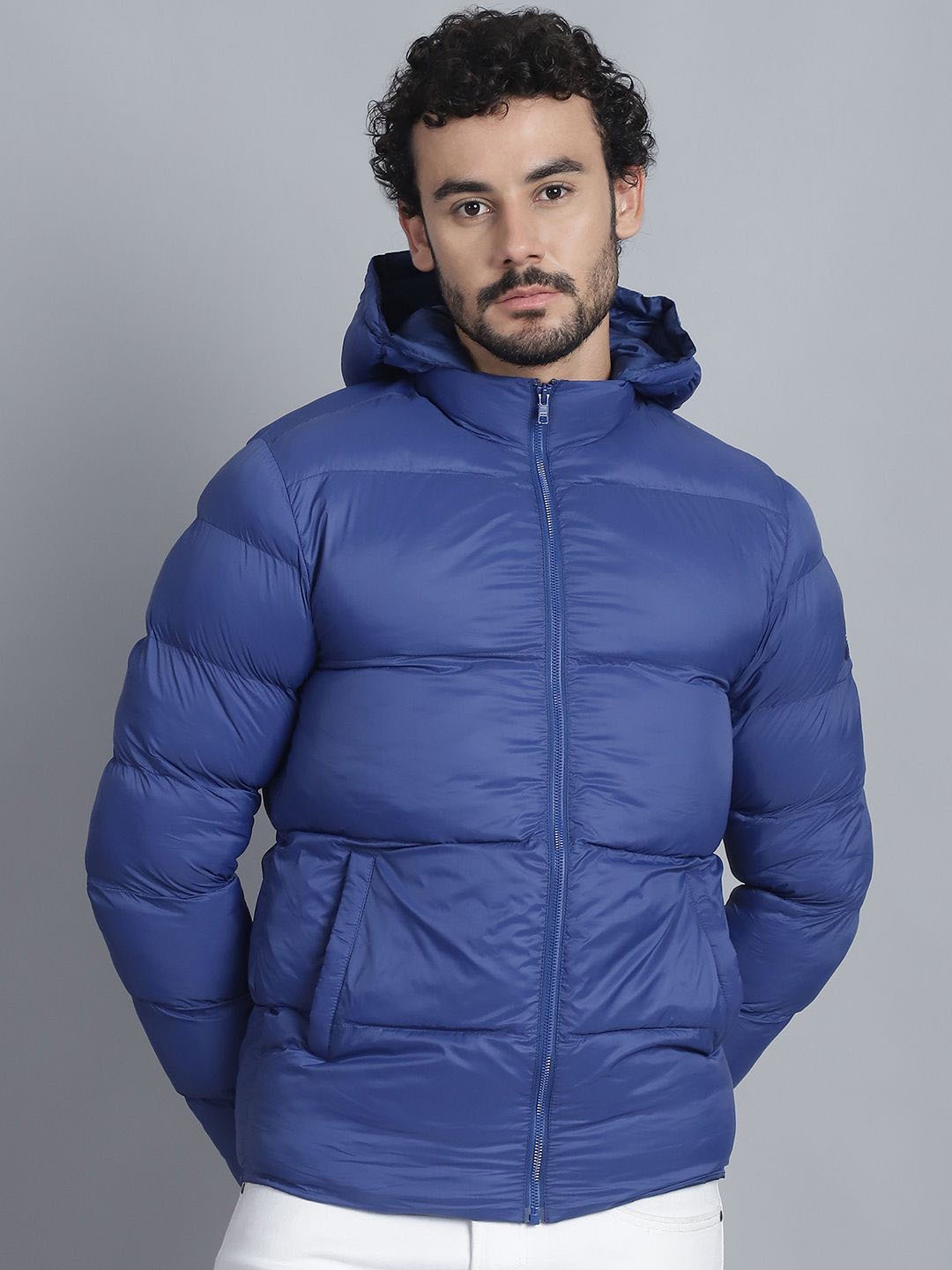 

HOUSE OF VEDAS Men Lightweight Quilted Jacket, Blue