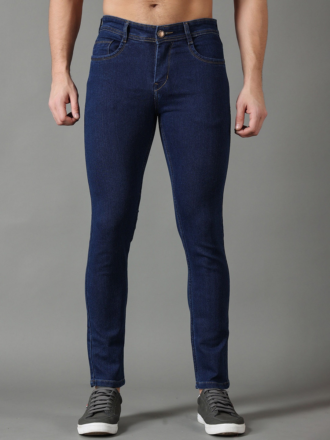

ZAYSH Men Cotton Slim Fit Mid-Rise Stretchable Jeans, Blue