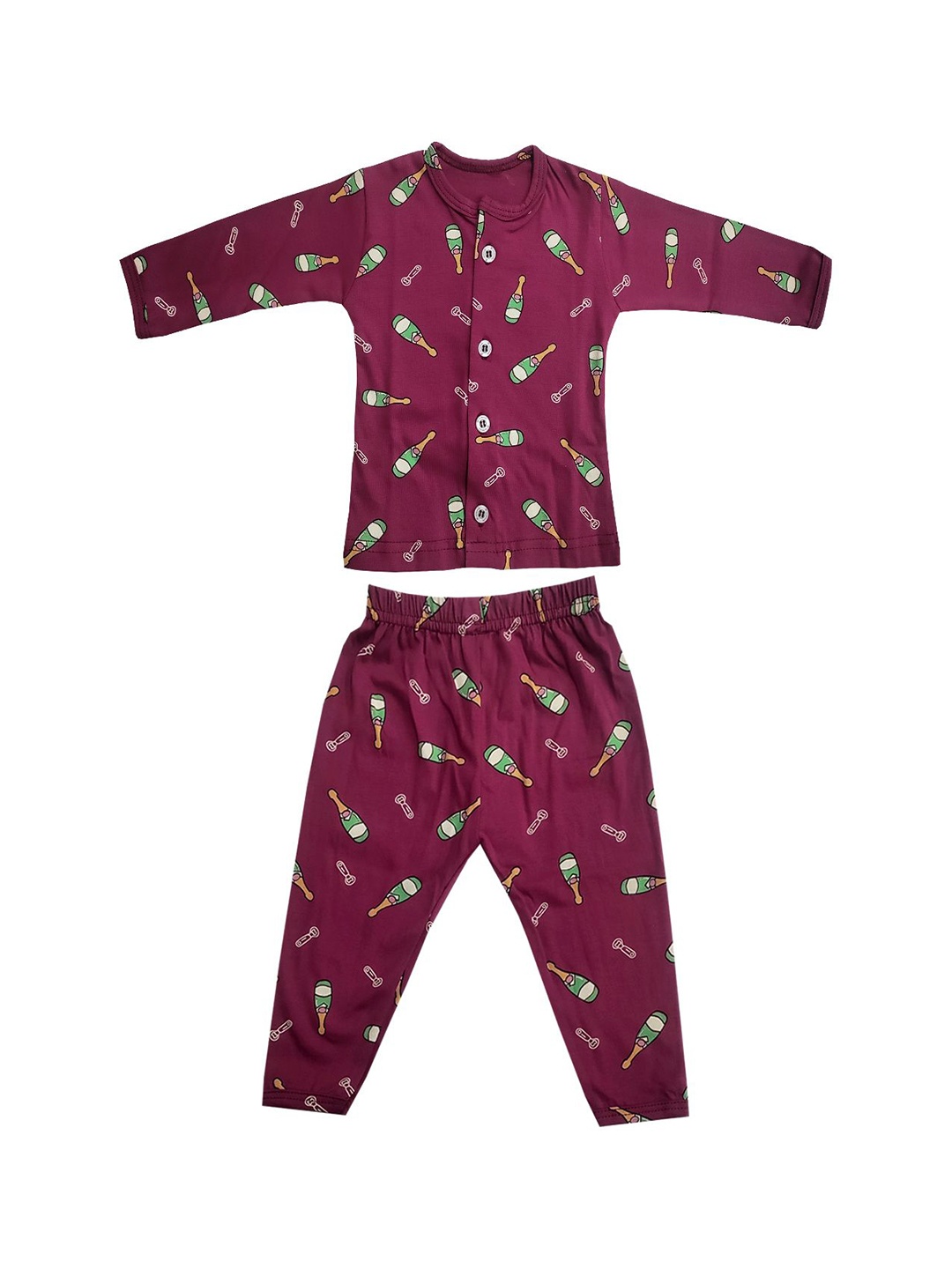 

Zoom Minimondo Unisex Kids Printed pure cotton Night suit, Assorted