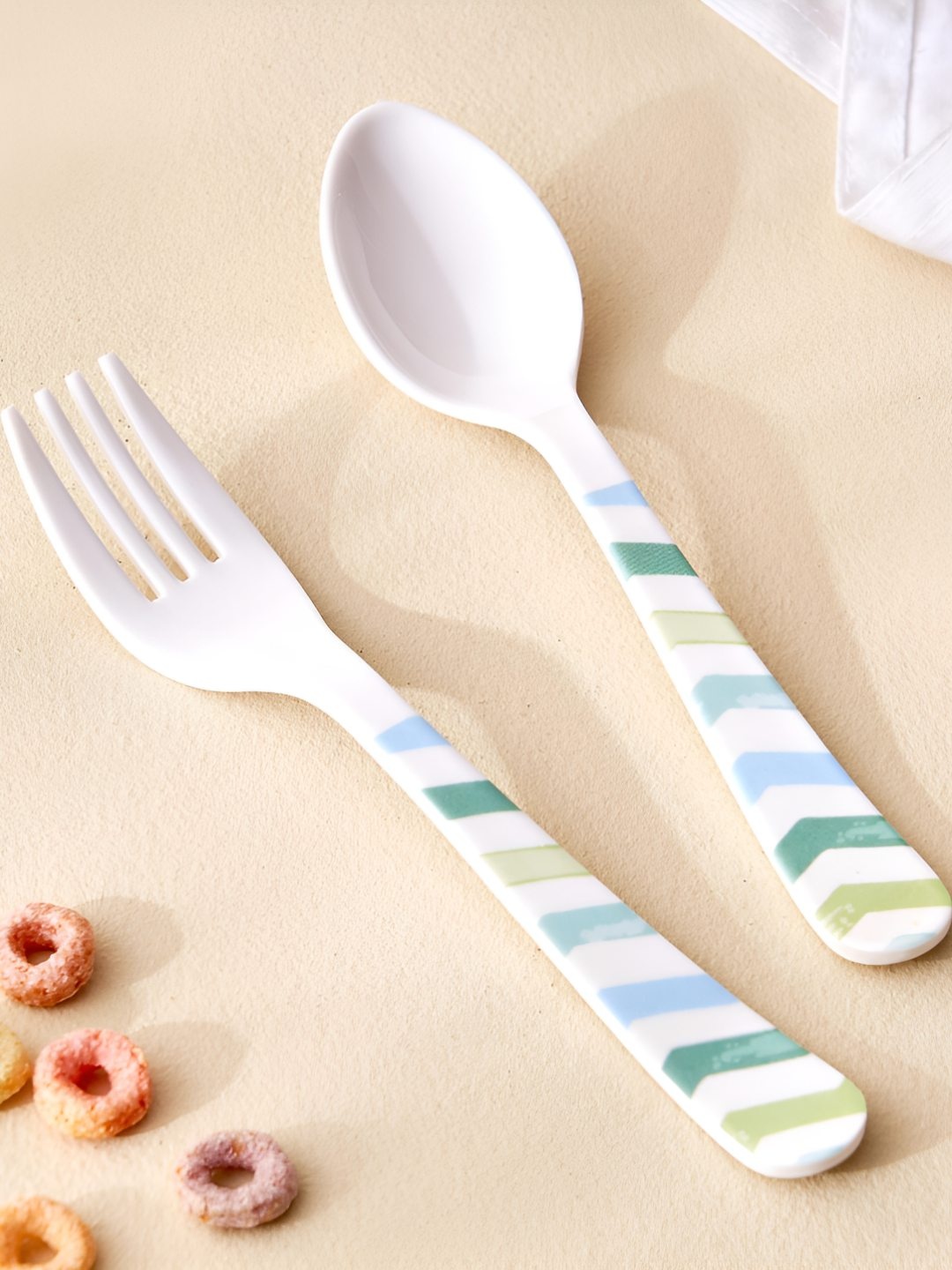

Home Centre Set Of 2 Printed White Melamine Spoon & Fork Set