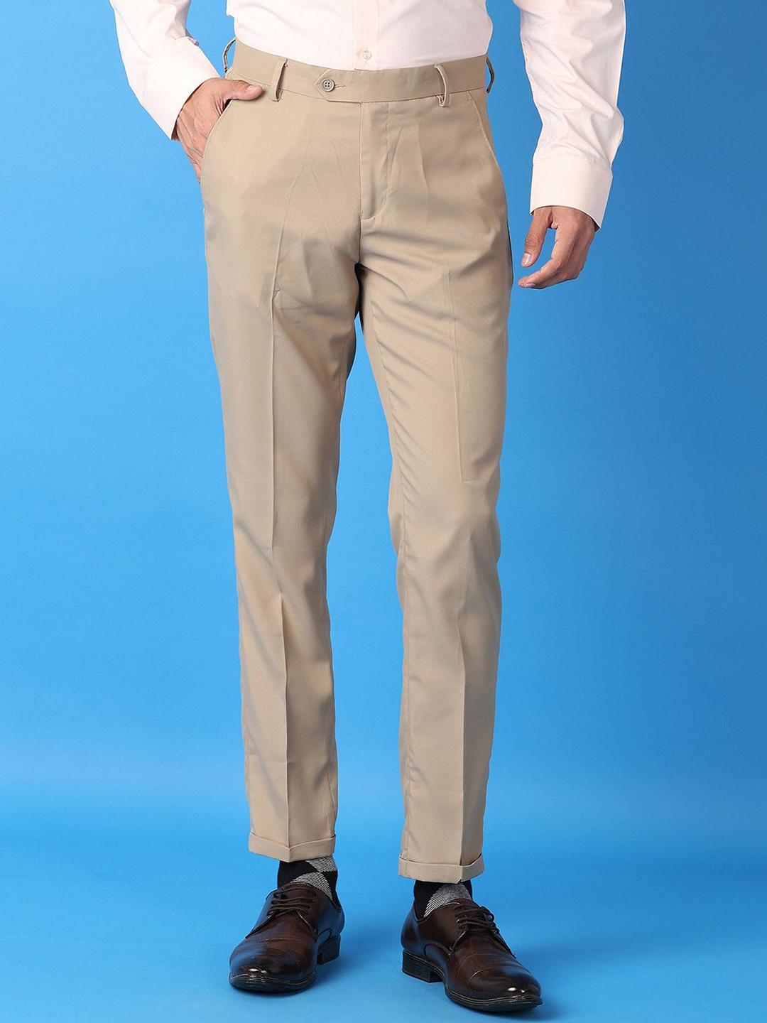 

J White by Vmart Men Formal Trousers, Khaki