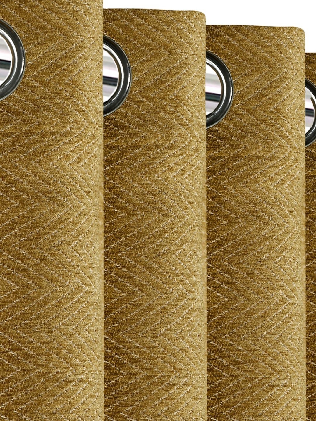 

Saral Home Gold-Toned Geometric Black Out Door Curtain