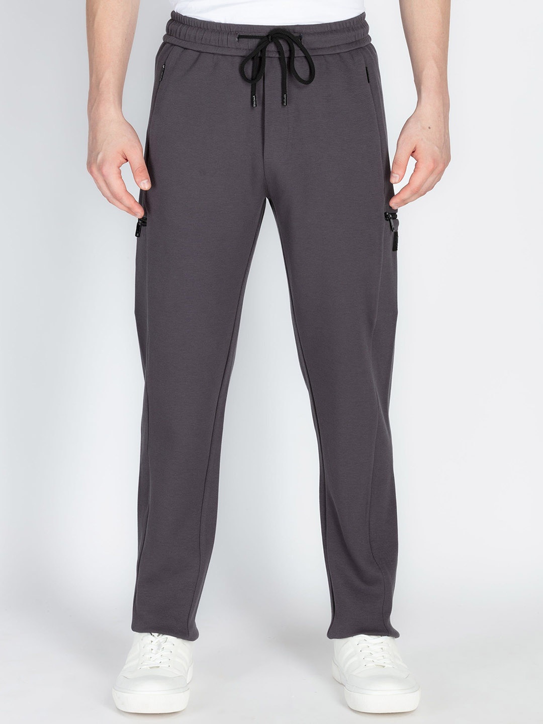 

Status Quo Men Mid-Rise Track Pant, Charcoal