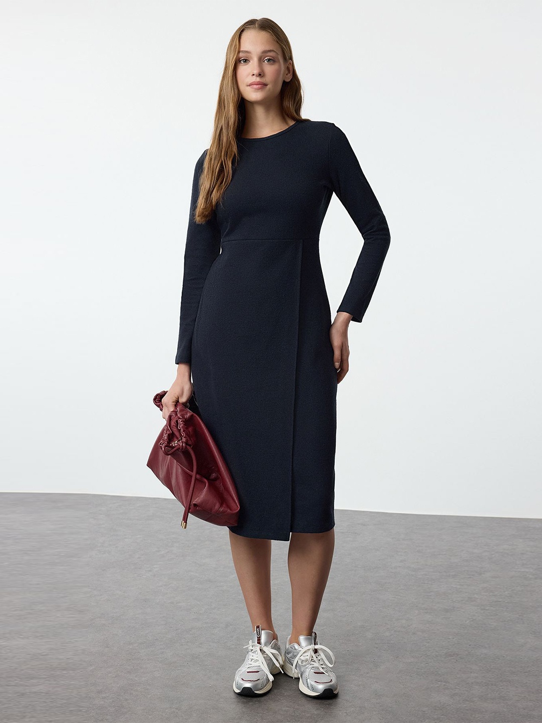 

Trendyol Fit & Flare Midi Dress, Na