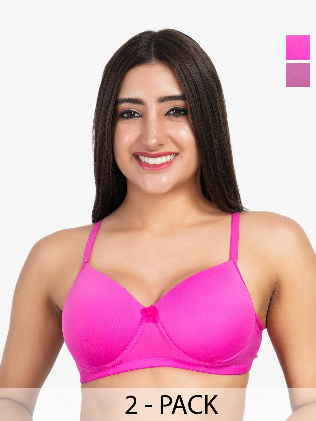 

LADYLAND Pack Of 2 Full Coverage Lightly Padded Push-up Bra, Purple