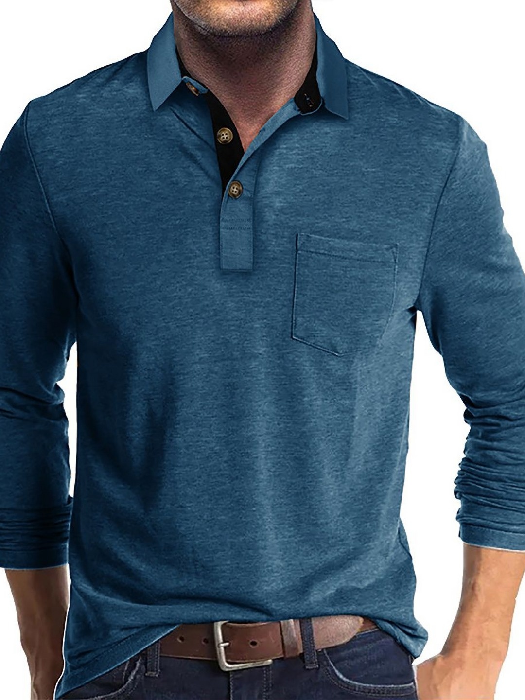 

StyleCast x Revolte Men Solid Polo Collar Cotton T-shirt, Blue