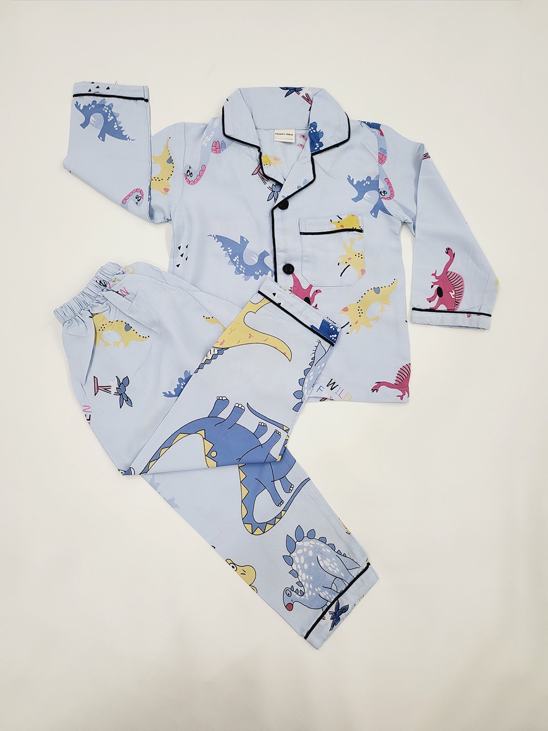 

Freesia Array Unisex Kids Printed Night suit, Blue