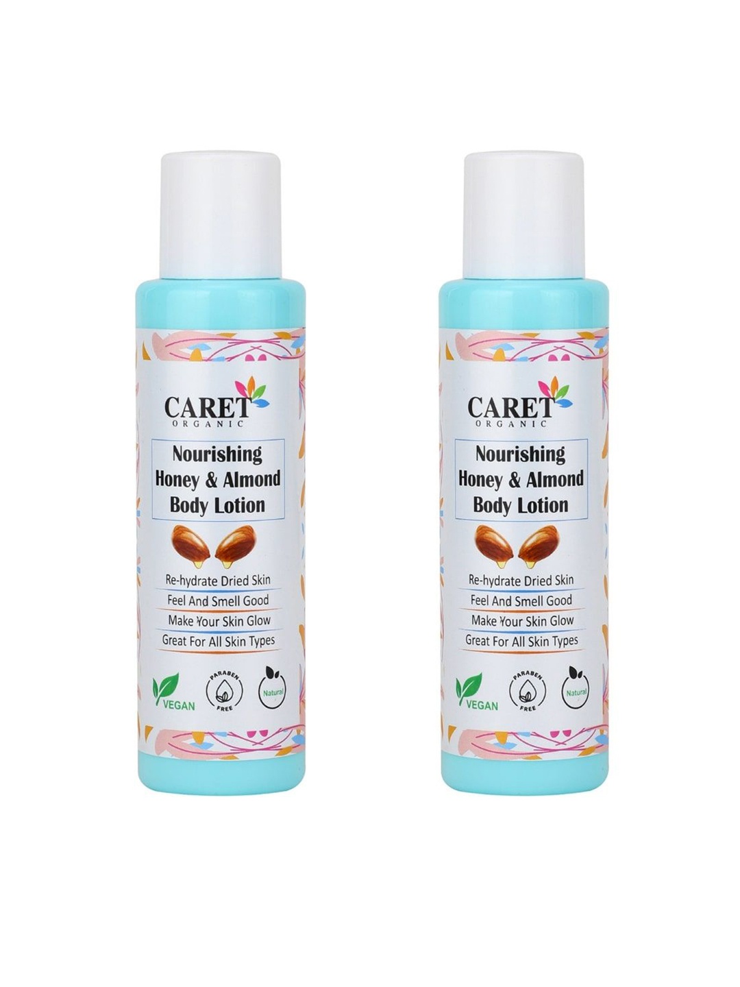 

CARET ORGANIC Set Of 2 Honey & Almond Nourishing Body Lotion - 200 ml Each, White