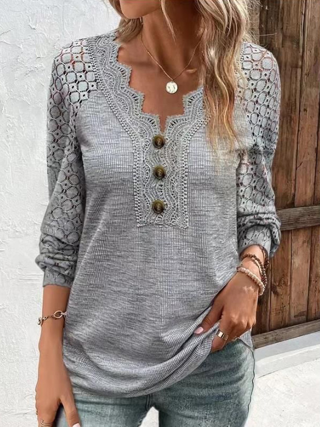 

StyleCast Shirt Style Top, Grey