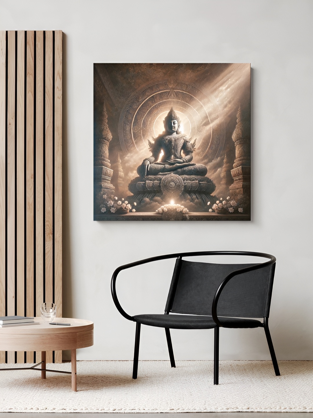 

999Store Brown & Beige Lord Buddha Canvas Wall Art