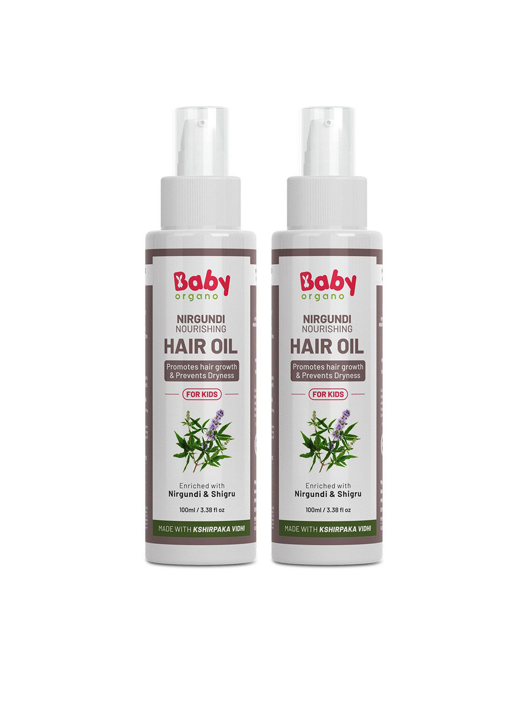 

BABYORGANO Set Of 2 Nirgundi Nourishing Hair Oil - 100 ml Each, White