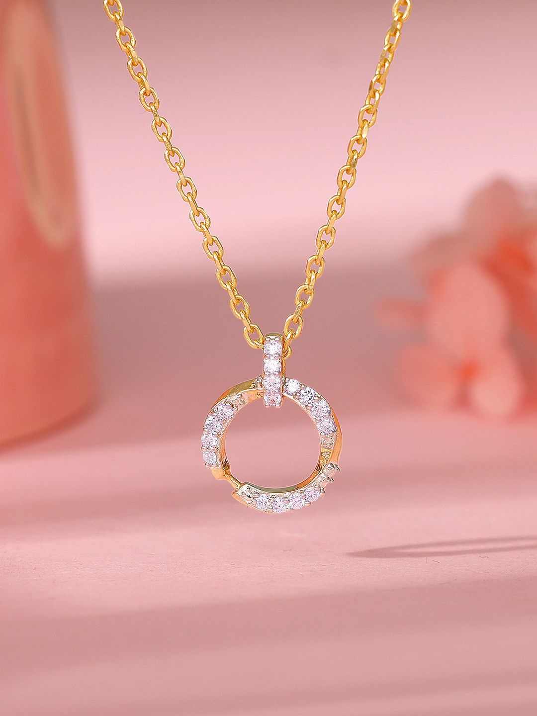

GIVA 18K Gold Encircle Diamond Pendant
