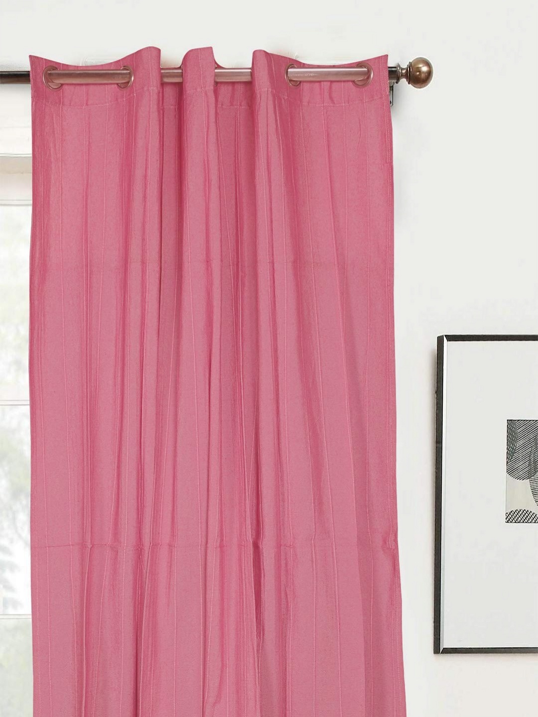 

Saral Home Pink 2 Pieces Cotton Room Darkening Window Curtains